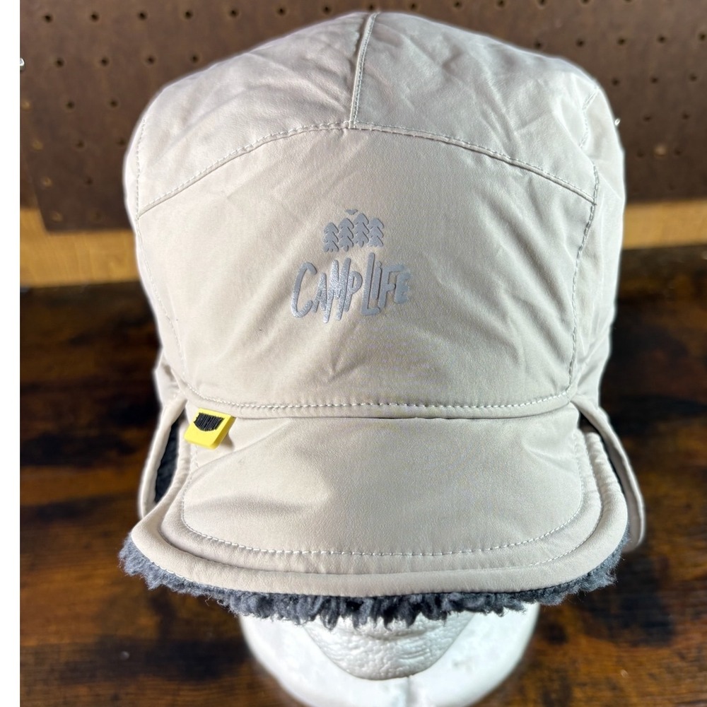 Maden Clothing Winter Trapper‎ Hat Ear Flap Beanie Tan Sherpa Lined Size 56 62CM